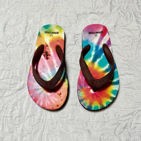 Hershey Park Tie Dye Flip Flop Sandals Size 9 - Picture 2 of 5